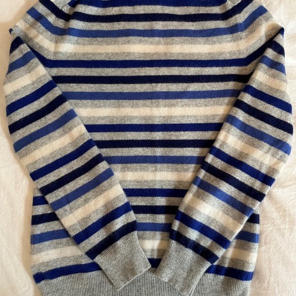 100% Ultra Soft Cashmere Striped Sweater::Galeries Lafayette - Picture 2 of 5